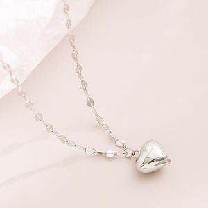 Chaînes bijoux doux amour coeur pendentif collier simplement tempérament argenté placage chaîne unique pour fille cadeaux