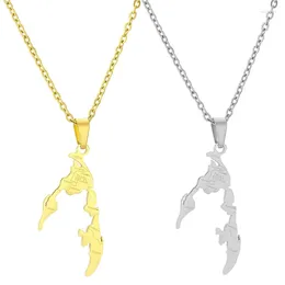 Chaînes Tamil Eelam Carte Pendentif Collier Réglable Collier Unique Ethnique Cravate Bijoux Élégants Pour Hommes Et Femmes