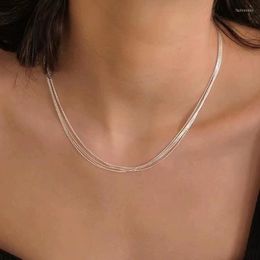 Ketens kwastje meerlagige glanzende sieraden op de nek mode-accessoires zes-laags ketting zilveren ketting voor vrouwen