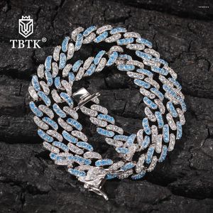 Chaînes tbtk bébé bleu cubain chaîne 9 mm pour wowen et hommes progle miami lien bling collier moami rock rock punk hip hop bijoux cadeau