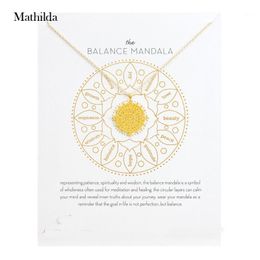 Ketens de balans mandala ketting middencirkel goud gedompeld hanger sleutelbeen keten vrouwen sieraden e004