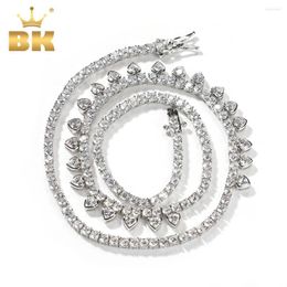 Chaînes The Bling King 2mm 3mm Coeur Tennis Chaîne Glacé Cubique Zircon Luxe Collier Collier Cadeau Pour Hommes Femmes Hiphop Rappeur Bijoux