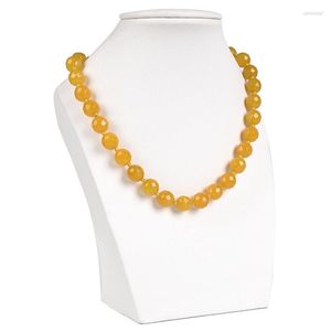 Chaînes L'éblouissant jaune topaze à facettes jaspe 10mm faisant collier de bijoux à bricoler soi-même pour les femmes Noble caractère résultats 18 pouces Gem H20