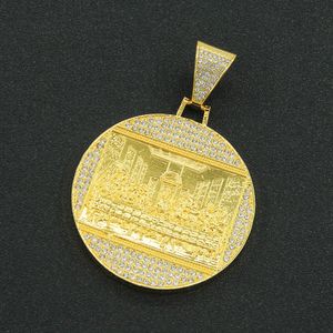 Chaînes La Dernière Cène Grand Pendentif Collier Glacé Bling Zircon Or Couleur Jésus Pour Hommes Hip Hop Charme Bijoux Cadeau