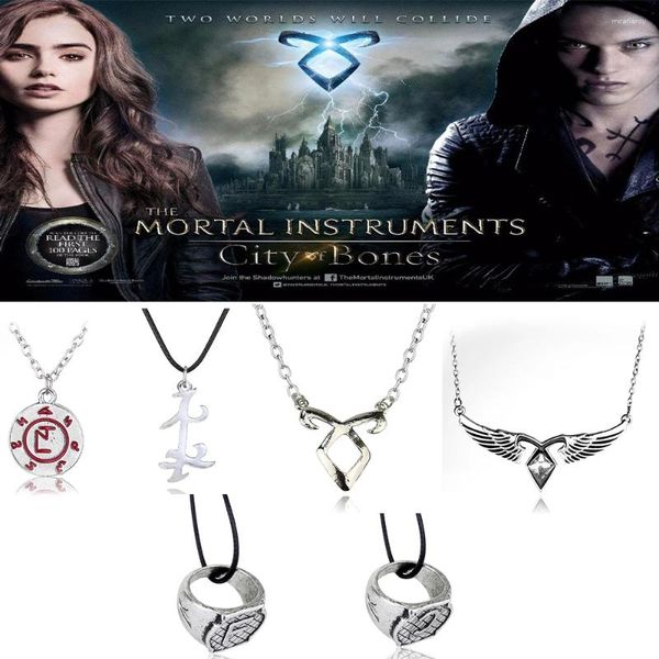 Chaines The Mortal Instruments City of Bones Collier Vintage Angelic Power Runes Shadowhunters Pendant Men and Women Gift