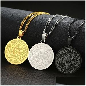 Chaînes Le sceau de sept archanges par Asterion Solomon Kabh Amet Pendentif Collier en acier inoxydable Bijoux masculins Cadeau Drop de Dhgarden OTCTH