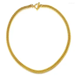Chaînes chaîne épaisse OT boucle colliers pour femmes hommes en acier inoxydable épais minimaliste clavicule tour de cou dame mâle bijoux cadeau