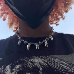 Ketten Dornen Zahn Choker Punk Hip-Hop Paar Anhänger Schlüsselbein Kette Für Frauen Männer Großhandel