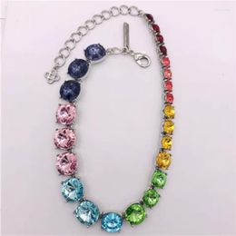 Ketens tijdloos wonder fancy crystal geo multicolor ketting voor vrouwen designer sieraden goth runway party top mix 2622