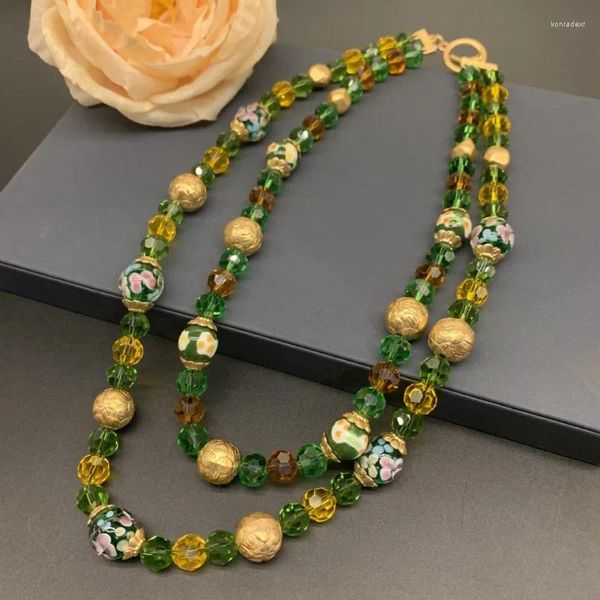 Chaînes Timeless Wonder Vintage Geo Verre Perles Colliers Pour Femmes Designer Bijoux Rare Style Chinois Top Cadeau À La Mode Médiévale 2612