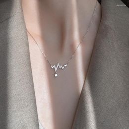 Kettingen TISUN S925 Zilveren Sieraden Plated Ketting Eenvoudige Temperament Sleutelbeen Keten Vrouwelijke Tij Luxe Hanger