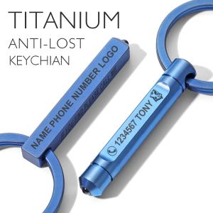 Kettingen Titanium Aangepaste belettering Antilost Break Window Escape Autosleutelhangers Sleutelhangers Houder voor man Mannelijke creativiteit Cadeau Groothandel