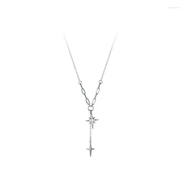 Chaînes TKJ 925 Sterling Argent Croix Octogonale Zircone Cubique Pendentif Collier Bijoux Nobles Pour Femmes