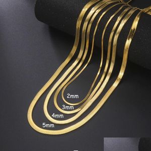 Cadenas de calidad superior 14k oro amarillo serpiente cadena collar para mujeres hombres color dorado espiga gargantilla cuello 2024 tendencia joyería regalo Dro Otwat