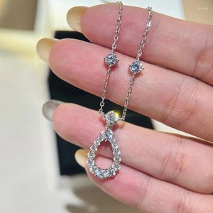 Cadenas Top Qulity 2023 Marca Regalos de aniversario Joyería de lujo Collares para mujeres Pluma Zircon Boda 925 Astilla