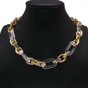 Chaînes Design Transparent Twist Alliage Acrylique Tour De Cou Punk Chunky Cubain Épais Chaîne Collier Pour Femmes Hommes Bijoux