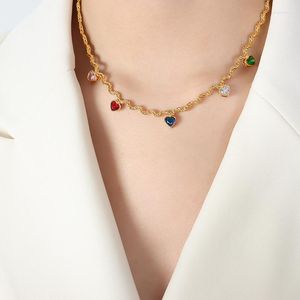 Chaînes À La Mode Bohème Coloré Coeur Perlé Collier Pour Femmes Charmes Gland Clavicule Chaîne Chockers Bijoux Faits À La Main Colgantes Neckla