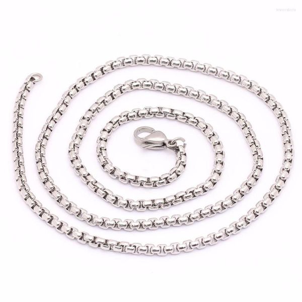 Cadenas Distribución moderna Collar de cadena de 3 mm de ancho 316L Accesorios de acero inoxidable de acero al por mayor 60 cm