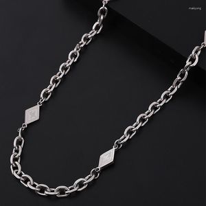 Cadenas de moda geométrica hombres collar de acero inoxidable hiphop rolo enlace cuello cadena para hombre nunca se desvanece joyería de moda impermeable