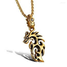 Chaînes à la mode creuse conception flamme dragon pendentif collier mode charme hommes hip hop punk bijoux en gros dropship