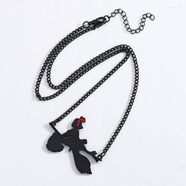 Chaînes à la mode KiKis Service de livraison collier pendentif Miyazaki Anime chaîne noire émail colliers pendentifs fille garçon cadeau bijoux