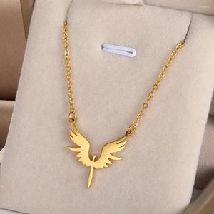 Ketens trendy Phoenix hanger ketting voor vrouwen origami vogel sleutelbeen roestvrijstalen ketting persoonlijkheids sieraden cadeau