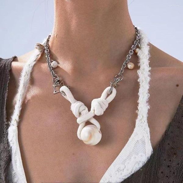 Chaînes Style Tribal coton corde résine métal épissage collier personnalité créative tempérament accessoires ethniques bijoux féminins