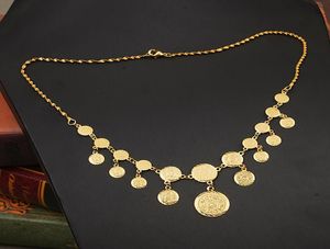Chaines Collier de monnaie turc Chaîne d'onde de l'eau Gold Femmes Femmes arabes Bijoux de mariage et ethnique Colliers