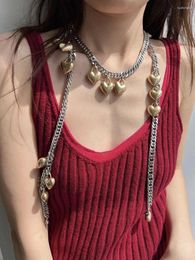 Chaines Deux tons Colliers de charme de coeur pour femmes déclaration mignon punk cool bijoux adolescent gilrs 2000s esthétique