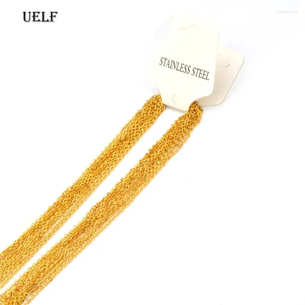 Chaines Uelf en acier inoxydable Collier Femme 10pcs / lot Bulk Wholesale DIY ROLO 2 mm NO FADE Choker pour la fabrication de bijoux