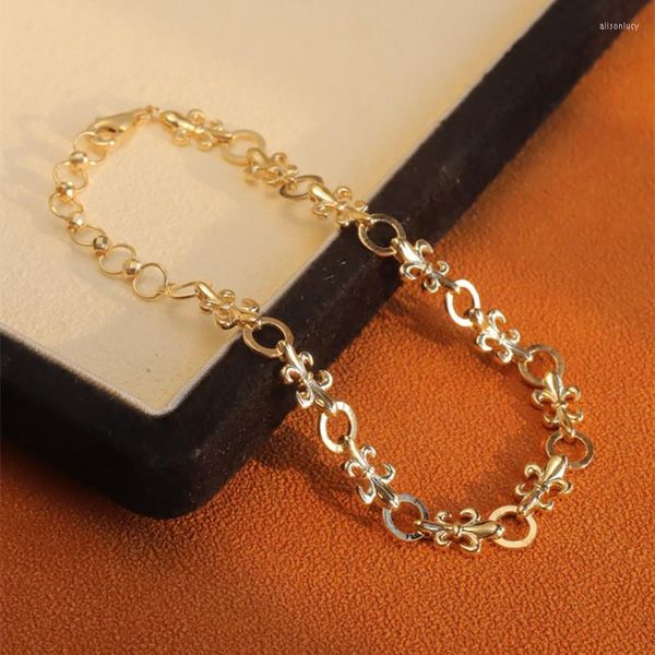 Chaines UNICE IRIS Collier Bracelets authentique 18K Solid Yellow Gold Au750 Bijoux fins pour femmes Mariage Fleur nationale française