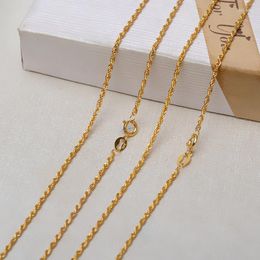 Chaînes UNICE pur or jaune 18 carats à la mode Simple bijoux fins AU750 corde chaîne colliers pour femmes fille fête cadeau différentes longueurs