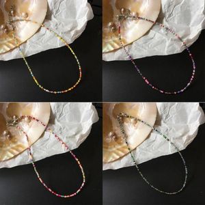 Chaînes Unique Coloré Collier De Perles Fabriqué À La Main Bohème Cou Chaîne Chic Clavicule Tendance Bijoux Cadeau Pour Les Femmes