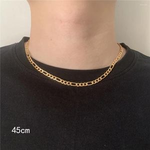 Chaînes unisexe classique Figaro Link chaîne Punk Hip Hop plomb-étain alliage long collier câble corde avec fermoir à homard bijoux