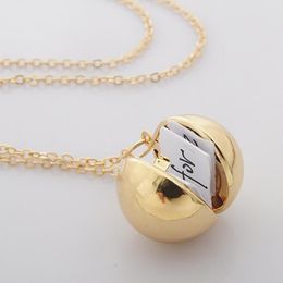 Kettingen !!! Unisex Secret Message Ball Hangdeksel Locket ketting ketting sieraden