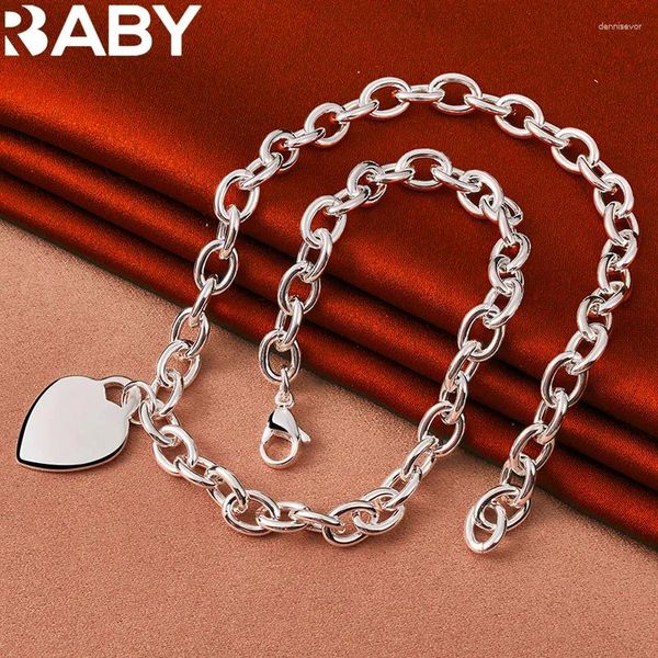 Chaines Urbaby 925 Collier de chaîne cardiaque en argent sterling pour femmes hommes de mode de mariage de mariage charmes de bijoux