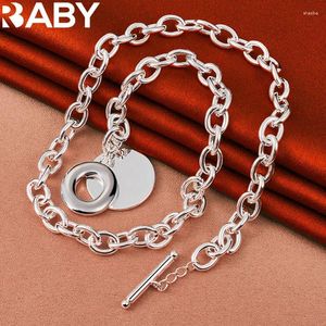 Chaines Urbaby 925 STERLING Silver Round Ot Backle Chain Collier For Women Men Charms Widding Engagement Party Fashion Jewelry Gift