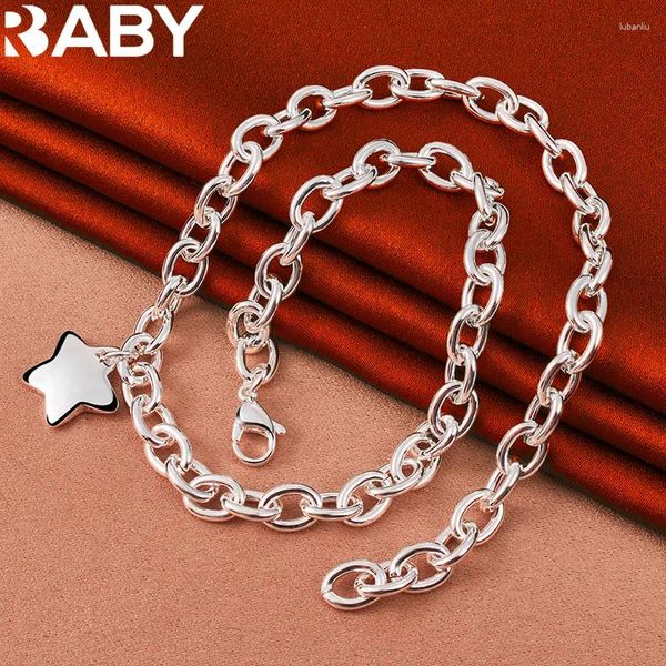 Chaines Urbaby 925 Collier de chaîne d'étoile solide en argent sterling pour femmes Charmes de la mode de mariage de mariage