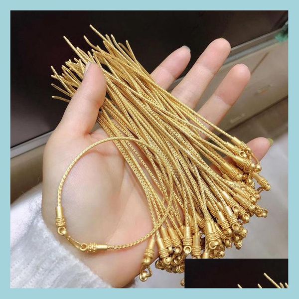 Chaînes Vietnam Shajin Old Gold Snake Bone Chain Needle 1.5-2.0Mm All-Around Vintage Bracelet Diy Accessoires Yao Drop Delivery 2021 J Dhzig