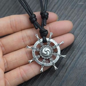 Ketten Wikingerschiff Lenkrad Ruder Anhänger Halskette für Männer Talisman Schmuck Geschenk