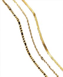 Chaines Collier de chaîne en or vintage pour femmes Herringbone Rope Foxtail Figaro Curb Link Choker Jewelry Accessoires entièrement 3765460
