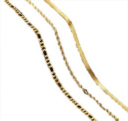 Correntes Vintage Colar de Corrente de Ouro para Mulheres Herringbone Corda Foxtail Figaro Curb Link Gargantilha Acessórios de Jóias Whole5076037