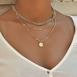 Kettingen vintage ketting op nek goud kleurketen dames sieraden gelaagde accessoires voor meisjes kleding esthetische geschenken mode hanger