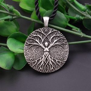 Chaînes Vintage Arbre de Vie Déesse Collier Fête des Mères Cadeau Charmes Femme Wicca Accessoires