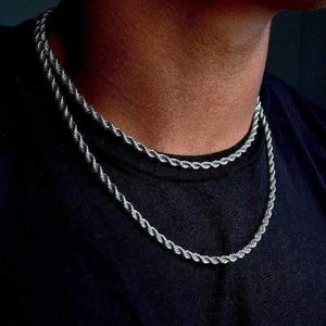Chaines Vnox Colliers de chaîne de corde 2-5 mm pour hommes Femmes Twisted Sigapore Links Choker Basic décontracté Punk Rock en acier inoxydable Collier mâle D240509
