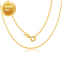 Chaînes VOJEFEN 18k Or Réel Collier Corde De Luxe Femme Bijoux AU750 Long Cou Ras Du Cou Enfants Bijoux Femme Wholesa