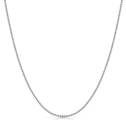 Cadenas Vonmoos 925 collar de plata esterlina para mujeres hombres 0,8 mm cadena delgada masculina de lujo ligero brillante regalo de joyería de las señoras