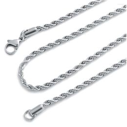 Chains Vqysko Men Dames Roestvrij staal vlechtketting kettingen Twist toon 2 mm 45-55 cm lang