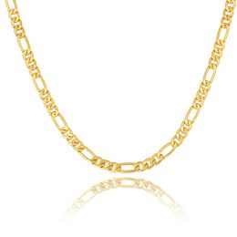 Kettingen WELRDFG 18K vergulde ketting heren en vrouwen roestvrijstalen figaro kettinglengte 18-32 inch u.S.