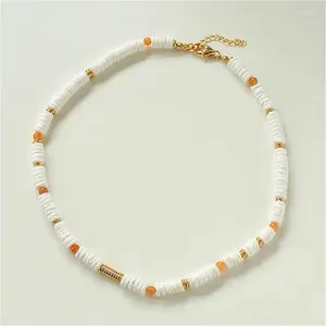 Chaînes Blanc Bohemian Surfer Collier pour femmes Summer Beach Coquille naturelle Boulier Perles Collier Bijoux Cadeau